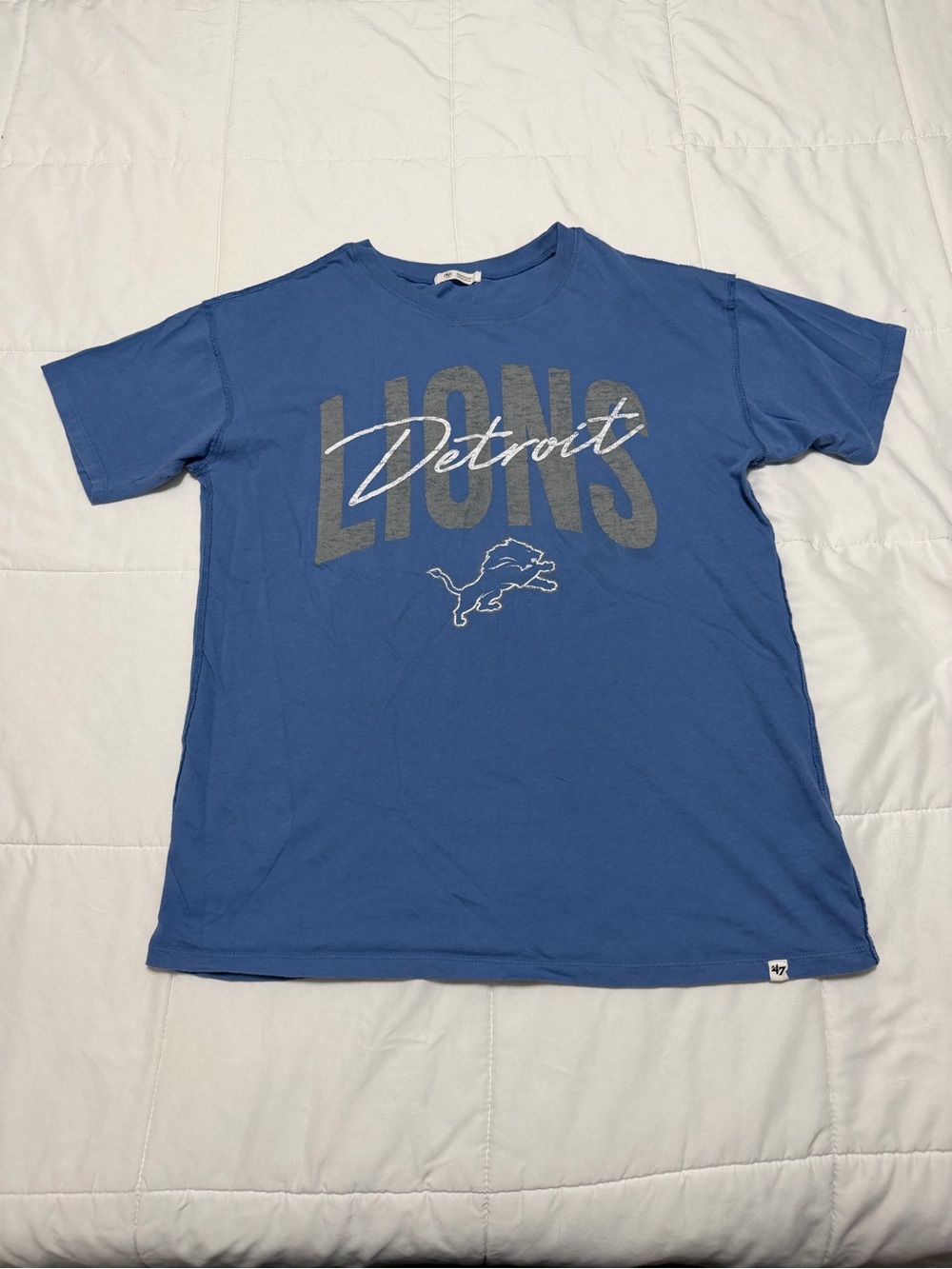 Detroit Lions Women’s Short Sleeve Graphic Tee - Blue